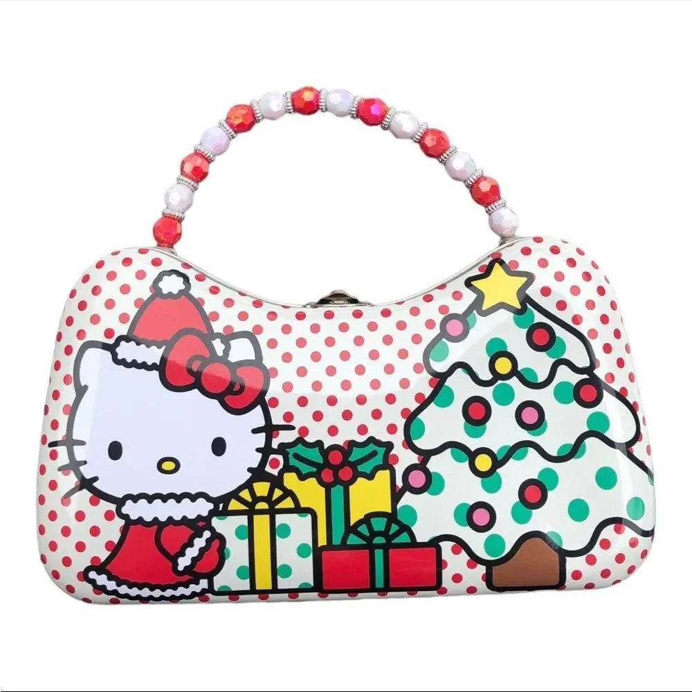 Hello Kitty Purse by Sanrio 2023 Carry All Metal Tin Christmas